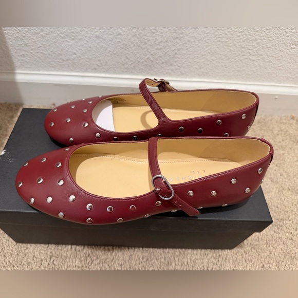 Marc Fisher Shoes - Marc Fisher Studded Mary Jane Flats in Burgundy